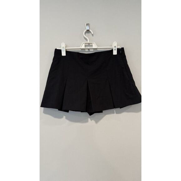 Black Zara Flared Pleated Mini Skirt Skort Preppy Size Small black 1702 - Picture 1 of 8